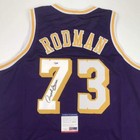 Autographed signed Dennis Rodman Los Angeles La Purple Jersey Psa dna Coa