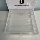 Acrylic Makeup Palette Organizer 8 Spaces Makeup Holder  back Top Corner Chipped