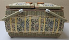 Vintage Large Woven Sewing Basket Retro 1970 s Sewing Basket Wicker Box 