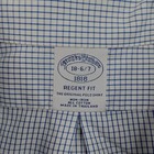 Brooks Brothers Dress Shirt Mens 18 36 37 Blue Check Regent Fit Non Iron Cotton