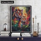 5d Diamond Art Kits For Adults Tiger  Diy Diamond Painting Art Forest Style Roun