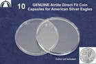 10 Genuine Airtite Direct Fit Coin Capsules For American Silver Eagle 40 6mm H40
