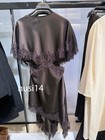 Zara New Woman Asymmetric Zw Coll Lace Cut-out Dress Dk brown Xs-xl 5919 213 716