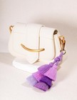 Handmade Purple Boho Pom Bag Charm Tassel Keychains  Handmade Car Key Purple