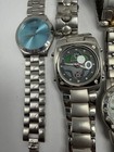 Mixed Brands Mens Watches All Metal Lot Of 12 For Parts Or Repair