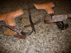 Vintage Klein Tools L r Tree Pole Climbing Spikes Gaffs Adjustable Leather