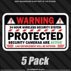 Camera Security Cctv Sticker Alarm Home Business Surveillance Warning 5 Pack Usa