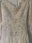 Wedding Dress Natural Silk With Seed Pearls   Sequins Size 8 Train W veil
