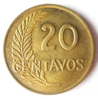 1962 Peru 20 Centavos - Au - Excellent Coin - Free Ship - Bin  501