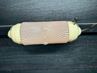 Vintage Art Deco Pink Frosted Glass Headboard Bed Bullet Lamp Working Ribbed
