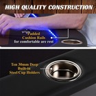 Poker Table 10 Player Led Texas Holdem Game Folding Casino Leg Cup Holders Metal