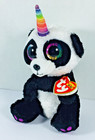 Ty Beanie Boos  paris  The Panda Bear With Horn  6   Glitter Eyes New W Tags Nwt