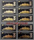 10  ten Pack   New Style Black Silver   24k Gold Foil  100 Dollar Novelty Bills
