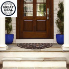 Entryway Door Floor Mat Half Round Outdoor Brown Rubber Backing Water Resistant