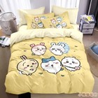 100  Cotton Chiikawa Usagi Bedding Set Sheet Quilt Cover Pillowcase Student 4pcs