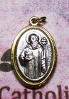 San Benito Medalla  St Benedict Cross Silver gold Tone - Oval - 1  - Italian