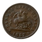 1857 Bank Of Upper Canada One Penny Bank Token Vf 