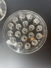 Lot Of 3 Vintage Solid Clear Glass Round Flower Frogs 