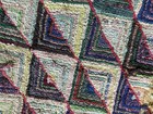 Antique Folk Art Triangles   Squares Pattern Hook Rug Primitive 24    X 38   