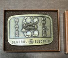 Vtg General Electric Statex Drive Ge Brass Colored Belt Buckle In Original Box