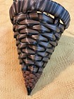 Vintage Woven Wicker Hanging Basket Planter Boho Black Chain Mcm Cottagecore 