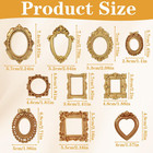 10 Pcs Vintage Resin Picture Frame  Gold Mini Picture Frames Set Oval