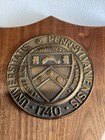 Antique University Of Pennsylvania Brass    Bronze  Plaque Penn Vtg Last One    