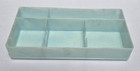 Vintage Train Case Suitcase Lt Blue Plastic Inner Makeup Tray Insert   70s