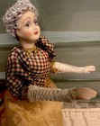 Vtg Artisan Porcelain Miniature Dollhouse Doll Cloth Body Poseable 1 Of A Kind
