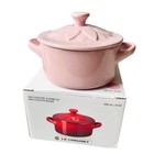 Le Creuset Mini Cocotte Flower Lid Chiffon Pink 250ml 8oz New In Box