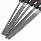 5pcs Heat-treated Steel Rubber Handle Tooth Pattern Double Cut Bastard File Set