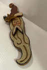 Hand Painted Wood Santa Rustic 3d Folk Art Vintage Hanging Ornament
