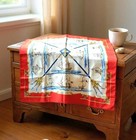 Vintage Hermes  marine En Bois  Silk Hand Rolled Scarf Authenticity Certif 
