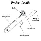 Bb Tenor Slide Trombone B Flat Brass Trombone Nickel Plated With Case Mouthpiece