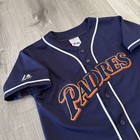 Vintage Retro San Diego Padres Majestic Youth Jersey 1998 Blue Sewn Throwback M 
