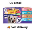 Purina Friskies Pate  Soft Seafood   Chicken Variety Pack  Wet Cat Food  40 Cans