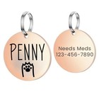 Custom Dog Id Tag   Personalized Engraved Cat Name Tag   Pet Charm Gift