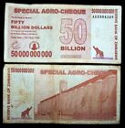10 Pcs X Zimbabwe  50 Billion Dollar  Agro Cheque Banknotes    Circulated