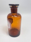 Antique Apothecary Pharmacy Amber Glass Bottle Tincture Opii Opium Label