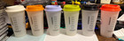 Starbucks Halloween Fall 2013 Reusable Set 6 Glow In The Dark Hot Cups W lids 