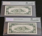 Consecutive Pair Of Gem 1953-b  10 Silver Certificates -fr  1708 Gem Pmg 65 Epq 
