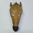 Wood Carved African Zebra 9  Wall Hanging Mask Hand Painted Tribal Art Decor Vtg