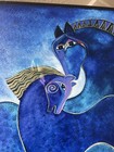 Laurel Burch Canvas Indigo Mares Horses 12x16x2 Wall Art Print