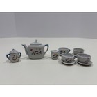 Vintage Made In Japan Miniature Toy Tea Set Porcelain Floral 11pc With Box