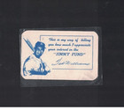 1959 Boston Red Sox Ted Williams Joe Cronin Jimmy Fund Membership Card
