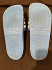 Adidas Sandals Mens 11 Adilette Shower Slides Bright Blue   White Cloudfoam Euc