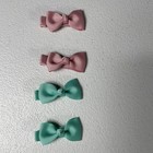 Lot Of 32 Pieces   16 Pairs  Girls Ribbon Bows Hair Clips Hair Accessories