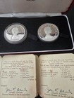 1975 Mauritius 2 Coin Silver Conservation Proof Set 25 50 Rupees W box   Coas