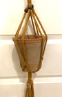 Vintage 1970s Macrame Plant Hanger 3 Tiered Beaded 57 l  Boho Hippie Decor