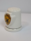 Arkansas Travel Souvenir Thimble White Porcelain Gold Accent